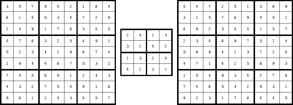 Három Sudoku-megoldás